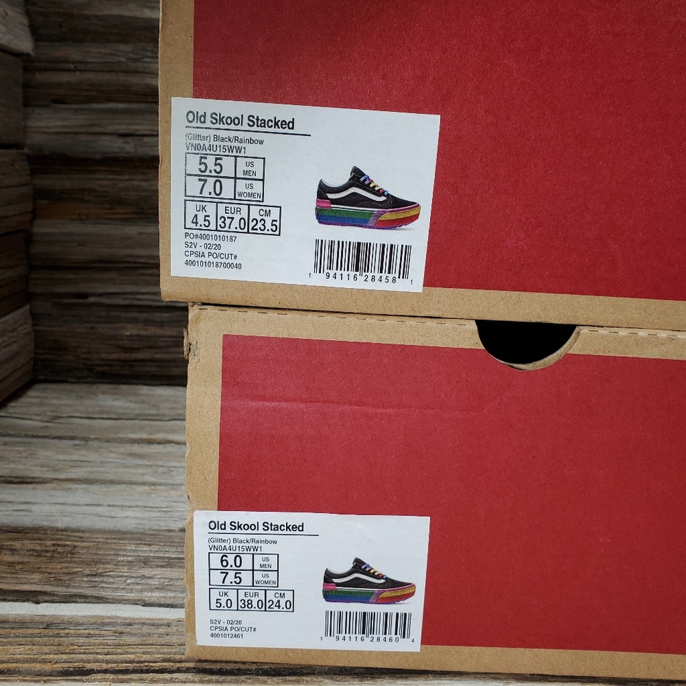 Vans Old Skool Unisex Stacked Rainbow Platform - Picture 7 of 7